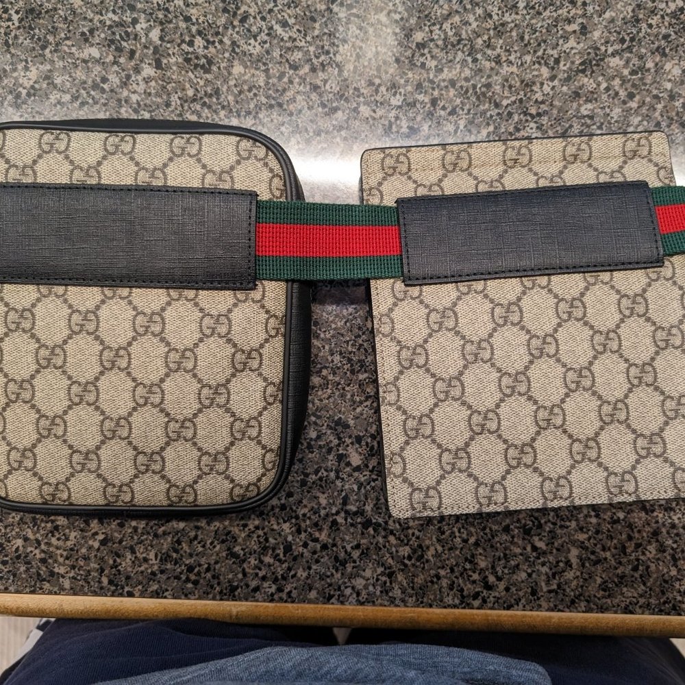 Double Pouch Bum Bag - Men - Calf Leather/canvas - One Size